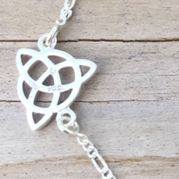 Triquetra Anklet .925 Sterling Silver Trinity Celtic Irish Goddess Peter Stone - Picture 5 of 7